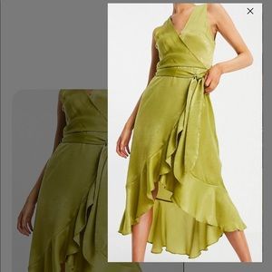 AX Paris V-neck Satin Midi Dress